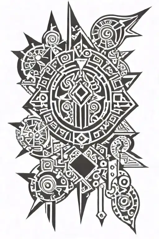 Aztec tribal tattoo design idea