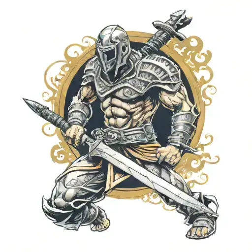 ancient fighter of perfection  tattoo design idea