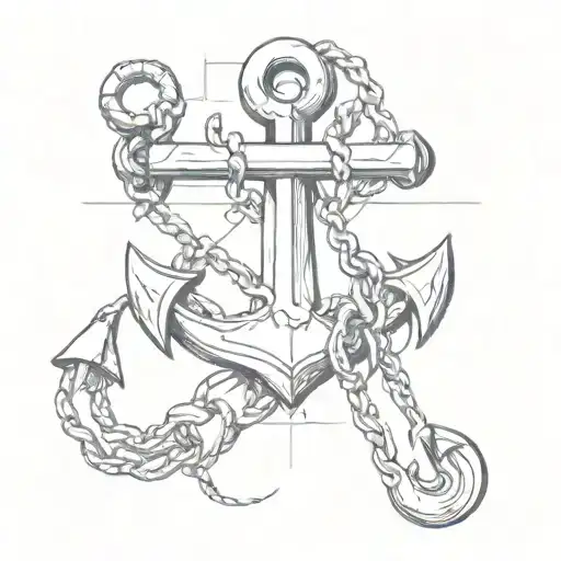 Anchor & chain tattoo design idea