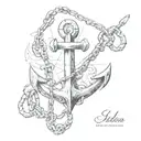 Anchor & chain tattoo design idea