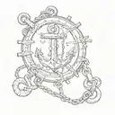 Anchor & chain tattoo design idea