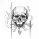 skull building  gothic tattoo design idea