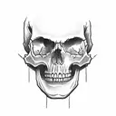 skull building  gothic tattoo design idea