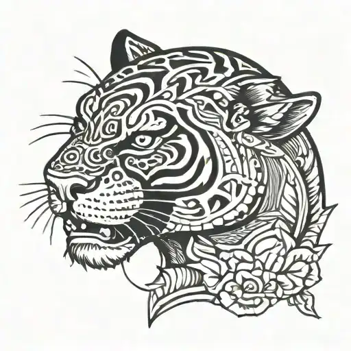 panther head   tattoo design idea