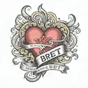heart shape with the name Brett tattoo design idea