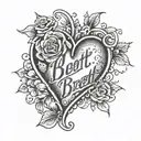 heart shape with the name Brett tattoo design idea