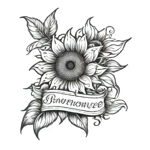 Remembrance word sunflower tattoo tattoo design idea