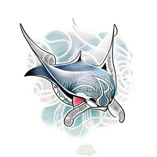manta ray, maori tattoo design idea