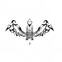 add pyramids in background  tattoo design idea