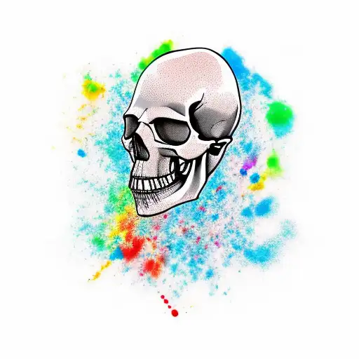 Tattoo in the neck representing a skull breaking the silence. tattoo design idea