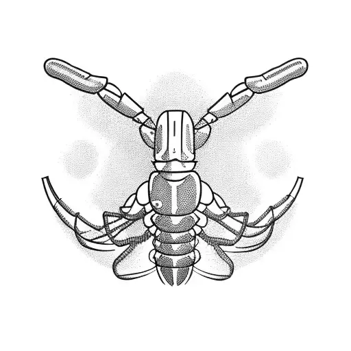 lobster drinking milkshake tattoo design idea