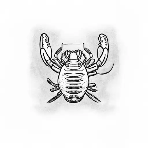 lobster drinking lime milkshake tattoo design idea
