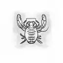 lobster drinking lime milkshake tattoo design idea