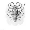 lobster drinking lime milkshake tattoo design idea