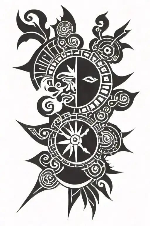 ilocano Philippines sun tattoo design idea