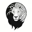 lion 4 human hands cradling Filipino sun tattoo design idea