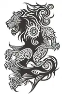philippines sun lion tattoo design idea