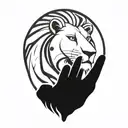 Filipino Sun 5 human hands lion tattoo design idea