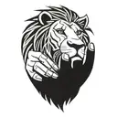 Filipino Sun 5 human hands lion tattoo design idea