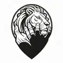 Filipino Sun 5 human hands lion tattoo design idea