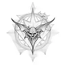 tattoo design, simplistic, all-white background, centered, flash tattoo, hot goth girl, has a satanic vibe to it tattoo design idea