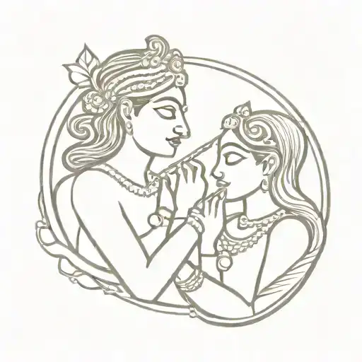 Radha Krishna flute tattoo design idea