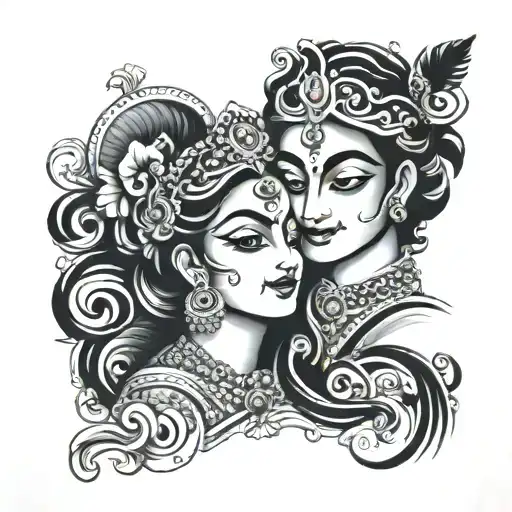 Radha krishna tattoo design idea