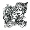 Radha krishna tattoo design idea