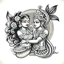 Radha krishna tattoo design idea