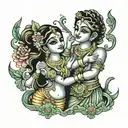 Radha krishna tattoo design idea