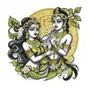 Radha krishna tattoo design idea