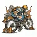 coal miner, RAF, cycling, time tattoo design idea