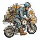 coal miner, RAF, cycling, time tattoo design idea