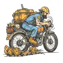 coal miner, RAF, cycling, time tattoo design idea