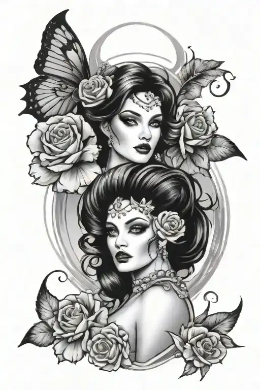 feminine, baddie, sleeve tattoo design tattoo design idea