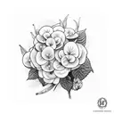 hydrangea flowers tattoo design idea