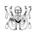 skeleton scuba diving tattoo design idea