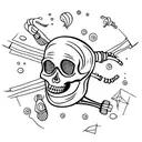 skeleton scuba diving tattoo design idea