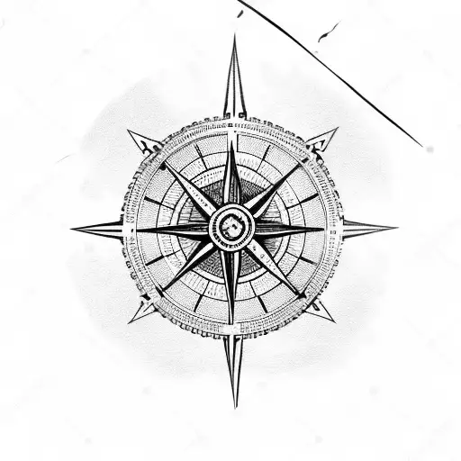 viking compass tattoo design idea