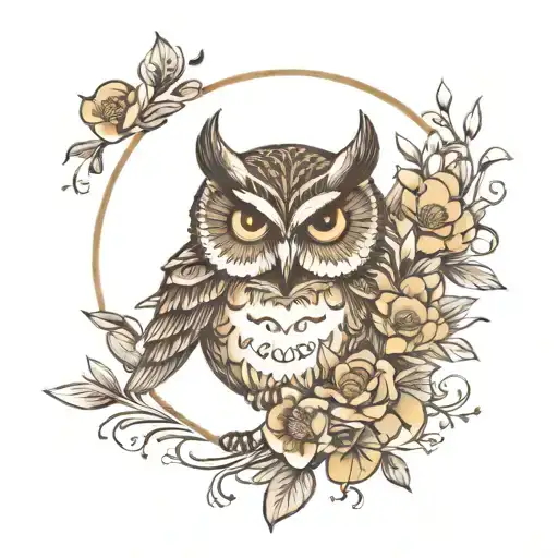 a signature with owl eyes and flowers around it  tattoo design idea