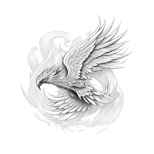 Phoenix with aa sobriety design tattoo design idea