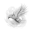 Phoenix with aa sobriety design tattoo design idea