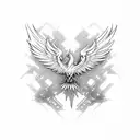 Phoenix with aa sobriety design tattoo design idea