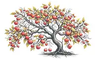 apple tree branches tattoo design idea