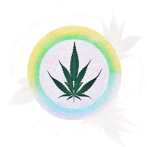 An environmental engineering symbol with cannabis leaves incorporated tattoo design idea