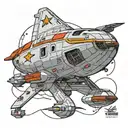 a C shaped startrek enterprise ship tattoo design idea