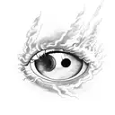 an eye with a lightning bolt coming out of it, streetwear graphic design, tattoos of cumulus clouds, scumbling, sad, no  tattoo design idea