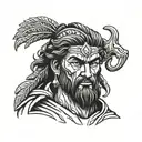 A stoic warrior standing strong, embodying the principles of stoicism and resilience in a bold and striking design tattoo design idea