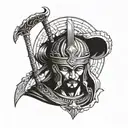 A stoic warrior standing strong, embodying the principles of stoicism and resilience in a bold and striking design tattoo design idea