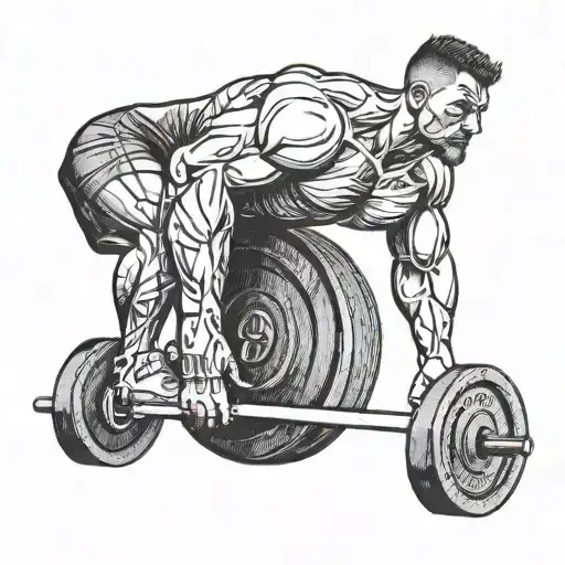 deadlift stance with weight plates tattoo design idea
